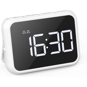 ORIA – réveil LED multifonction, Mini horloge de bureau, alarme numérique, avec chargeur USB, pour la maison et le bureau