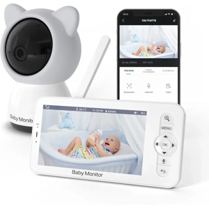 MBOSS Wifi bébé moniteur Babyphone vidéo bébé caméra Bebe nounou HD 5 pouces LCD téléphone portable APP