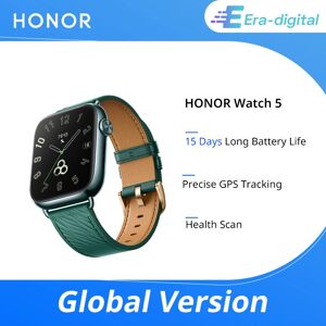 Version mondiale HONOR Watch 5 Smartwatch Suivi GPS précis Scan rapide de la santé Grand écran de 1,85 pouces Prise en charge du GPS IP68