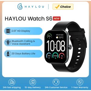 HAYLOU montre S6 Smartwatch 2.01 "Display HD montre intelligente Bluetooth appels vocaux IP68 étanche Fitness suivi Smartwatch