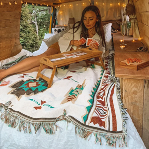 Aucun Couvertures tribales tapis d'extérieur indiens Camping pique-nique couverture Boho couvertures de