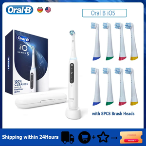 Oral B-Brosse à dents électrique sonique iO5 pour adulte, aste, Bluetooth, capteur de pression
