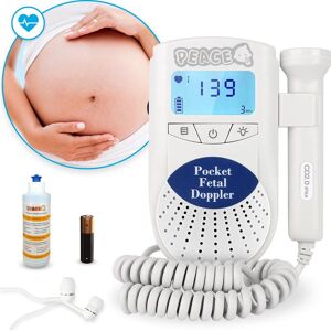PEACE Doppler met Ultrasound 250mL– Baby Hartje Monitor – Hartslag Meter - Blauw - Incl. Batterijen en Oortjes – Kraamcadeau Jongen