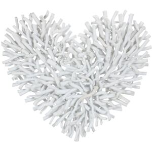 House of Hampton Large White Twig Heart Wall Decoration - white - Size: 70.0 H x 65.0 W x 10.0 D cm