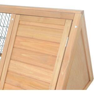 PawHut Weather Resistant Rabbit Hutch with Ramp - yellow - Size: 52.5 H x 116.0 W x 62.2 D cm