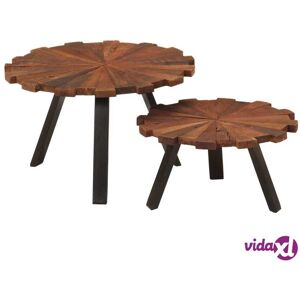 vidaXL Coffee Tables 2 pcs Solid Wood Reclaimed and Iron