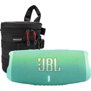 JBL Charge 5 Portable Bluetooth Speaker (Teal) + Vivitar Premium speaker Case