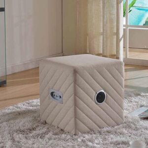 US Pride Furniture Caitlin Fabric Upholstered Ottoman with Bluetooth Speaker Small
