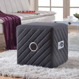 US Pride Furniture Caitlin Fabric Upholstered Ottoman with Bluetooth Speaker Small