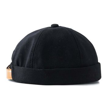 Black Miki Hat Caps Roled Screen Hat Beanie Docker Sotar Mot