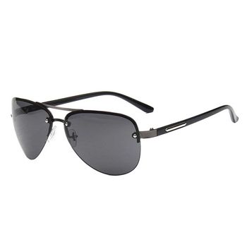 Moderne svarte pilotglass aviator solbriller + senil streng
