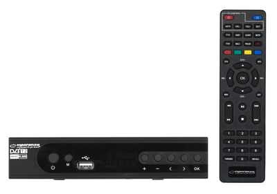 Esperanza EV106P Digital DVB-T2 H.265/HEVC-mottagare. Svart