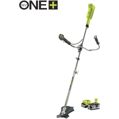 RYOBI - 18V ONE+ Röjsåg - styrstång - Ø vajer 1 x 1,6 mm - 3-tandat Tri-Arc™-blad 20 cm + 4,0 Ah batteri och laddare - RBC18X20B4F