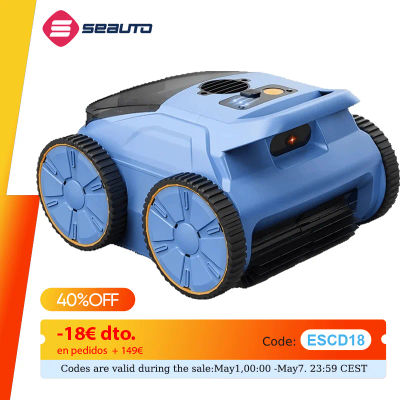 Seauto-aspiradora de piscina SAT20, 150 minutos de funcionamiento de hasta 2000 pies cuadrados, potente succión de 45.000 Pa, escalada en paredes para piscinas de entrada/escalera