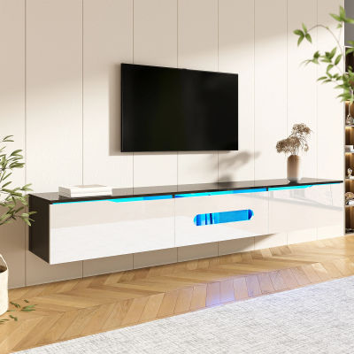 Mueble para TV, mueble de almacenamiento, moderno, minimalista, multifuncional, para sala de estar, LED, alto brillo