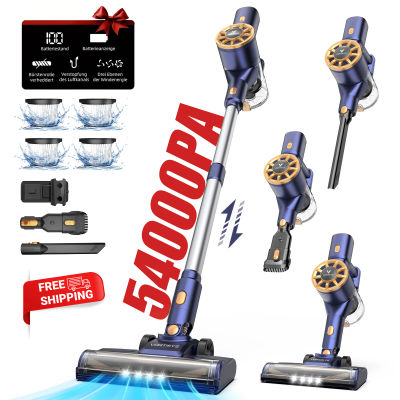 Aspiradora inalámbrica 54KPA/50MIN, aspiradora de varilla 6 en 1 con pantalla LED, poste extensible y antienredos, Ideal para F