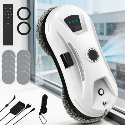 Robot Limpiacristales 5600pa con Aspersor Automático, Limpiador Eléctrico de Vidrios Ultrafino, Navegación Inteligente con Control Remoto