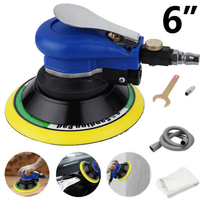 Lijadora orbital neumática de 6 pulgadas, pulidora de aire para encerar carrocerías de automóviles, máquina para pulir muebles, metal y madera.