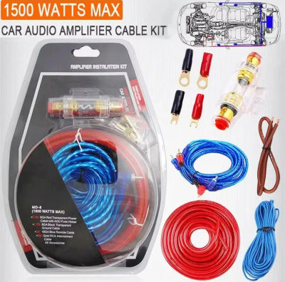 Kit de cableado de altavoces de Audio para coche, amplificador de Subwoofer de 1500W, 8GA, 60AMP, soporte de fusible de cableado