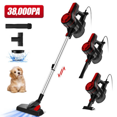 Aspiradora de Mano con Cable de 38000 Pa, Aspiradora 2 en 1 con Cable de 5 Metros para Hogar, Alfombras, Pisos, Pelo de Mascotas, Depósito de Polvo de 1.2 L, Filtro HEPA H13