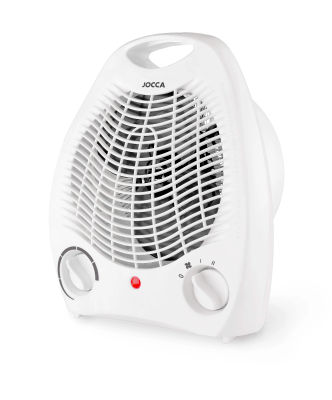 CALEFACTOR ELÉCTRICO JOCCA CON 2000W DE POTENCIA. VENTILADOR DE AIRE CALIENTE Y FRÍO. TERMOVENTILADOR PORTÁTIL BLANCO. ESTUFA DE INVIERNO PARA CALENTAR LA CASA DE FORMA RÁPIDA Y SIN OCUPAR MUCHO