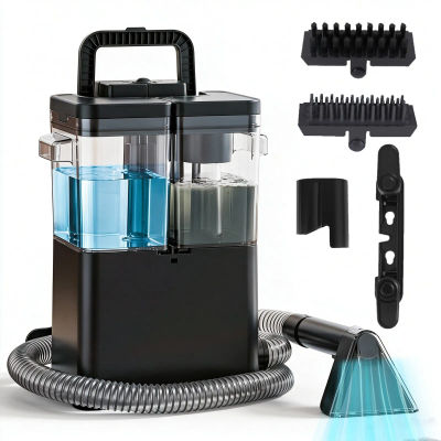 Aspiradora de Limpieza en Húmedo/Seco de 12Kpa, Limpiador de Manchas Portátil con Pulverizador y Succión Integrada para Alfombras, Sofás, Cortinas, Tapetes y Asientos de Auto