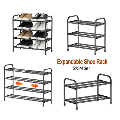 Zapatero Expandible Pequeño y Sencillo de 2/3/4 Niveles, Mueble Metálico para Zapatos, para Entrada de Casa, Vivienda de Alquiler, Dormitorio, Estante de Almacenamiento