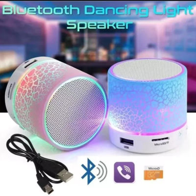 Altavoz Portátil Mini, Altavoz Subwoofer Inalámbrico Bluetooth, Altavoz Estéreo con Sonido Envolvente HD 360 y Luces LED