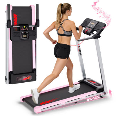 Caminadora plegable Y-Rain de 3,0 CV, con inclinación del 12 %, Bluetooth y aplicación, monitor de frecuencia cardíaca, plataforma de caminata silenciosa con pantalla LED, para ejercicios