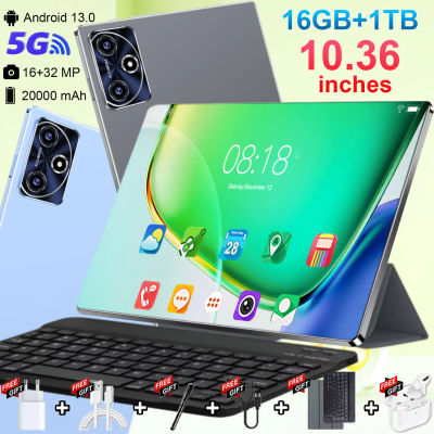 Tablet Android con Función de Llamada, Pantalla de 10.36 Pulgadas, Android 13, 16GB+1TB, 14 Núcleos, 20000mAh, Bluetooth, para Estudio, Juegos y Oficina, Doble SIM, Red 5G WIFI, Bluetooth