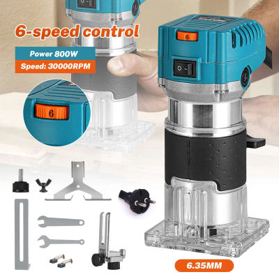 Fresadora eléctrica de madera de 2000W, herramienta de grabado y ranurado con copa para carpintería DIY, fabricación de muebles y trabajos diarios de procesamiento de madera