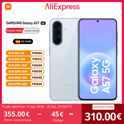 Samsung Galaxy A57 5G AI Smartphone Versión Europea 6.7" Super AMOLED 120Hz Exynos 1680 50MP NFC Batería de 5000mAh IP68 Sin cargador