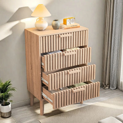 Creahappy, Cómoda de 4 cajones, 60×34×91 cm, Mueble de almacenamiento para sala de estar, Mueble de almacenamiento de ropa para dormitorio, Cómoda, Mueble bajo, Cómoda para dormitorio, Mueble de