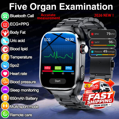 Nuevo reloj inteligente ECG para hombres y mujeres, diagnóstico de salud, monitorización de órganos, análisis corporal, presión arterial, oxígeno en sangre, grasa en sangre, ácido úrico, monitor de