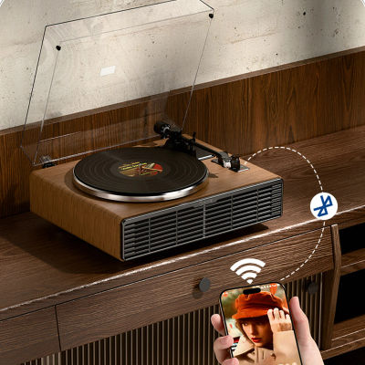 Tocadiscos de Vinilo XJ-HOME, Tocadiscos Bluetooth Todo en Uno con Altavoces, AT-3600L, 2 Velocidades, 33/45 RPM, para Disfrutar del Sonido
