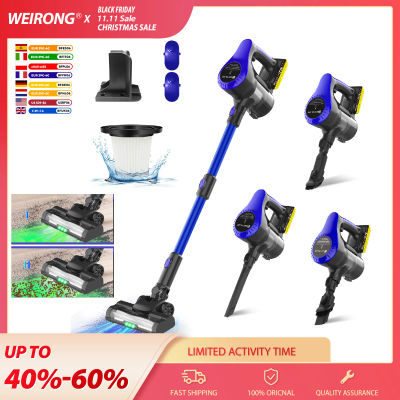 Aspiradora Inalámbrica de 3000W, 15000PA, 3 en 1, con Luz LED + 1 Filtro HEPA + Batería Recargable de 3000mAh, Herramientas para Mascotas, Grietas y Superficies Múltiples, Azul + Negro