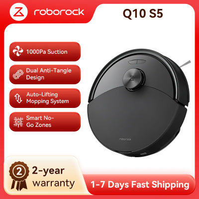 roborock Q10 S5 Robot Aspirador y Fregasuelos Succión HyperForce de 10000 Pa, Robot Vacuum con Doble Sistema Antienredos, Navegación PreciSense LiDAR, Evitación de Obstáculos Reactive Tech
