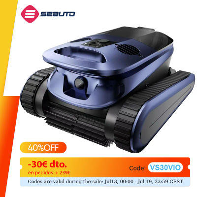 (Nuevo 2026) Aspiradora Robótica para Piscinas Seauto SAT 40, Limpieza de Línea de Agua, Navegación con Sonar IA, 240 Minutos de Autonomía, hasta 3,200 Pies Cuadrados