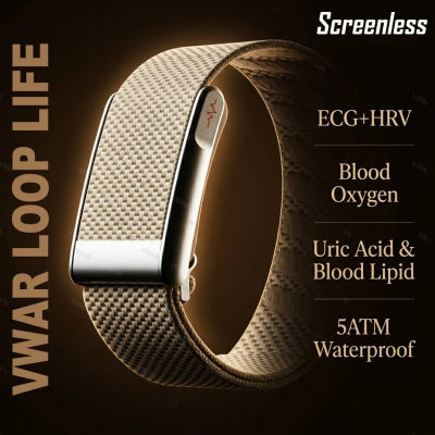 VWAR LOOP Life - Pulsera Inteligente con Monitor de Actividad Física sin Pantalla, NFC, Oxígeno en Sangre, Presión Arterial, Ácido Úrico, Lípidos en Sangre, ECG, para Hombres y Mujeres