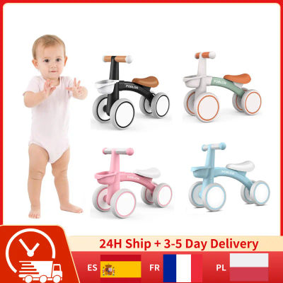 Bicicleta de Equilibrio para Bebés, Bicicleta de 4 Ruedas Ultraligera de 1.5 kg con Canasta y Asiento Ajustable, Regalo Perfecto para Niños de 12 a 24 Meses