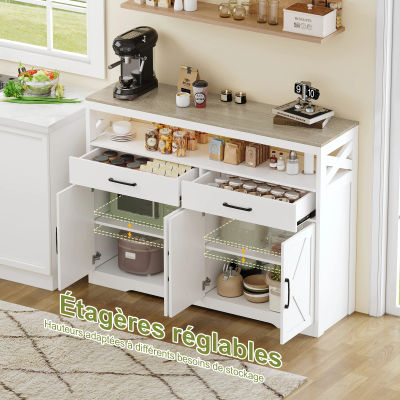 Anajqaqia, aparador de 140×40×105 cm con 2 cajones, mueble para servir, mueble de almacenamiento, mueble para vajilla, mueble de almacenamiento para sala de estar, mueble para café, mueble para té,