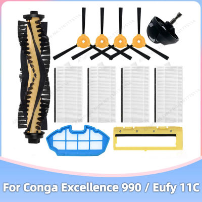 Compatible con Eufy 11C, recambios repuestos Conga Excellence 990 1190, repuestos Ecovacs Debot N79S, cubierta del filtro HEPA del cepillo lateral principal