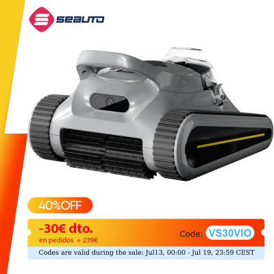 Seauto-Robot aspirador de piscina inalámbrico, 180W potente de dispositivo de succión, escalada en pared, para piscinas sobre el suelo y en el suelo, hasta 2000 pies cuadrados
