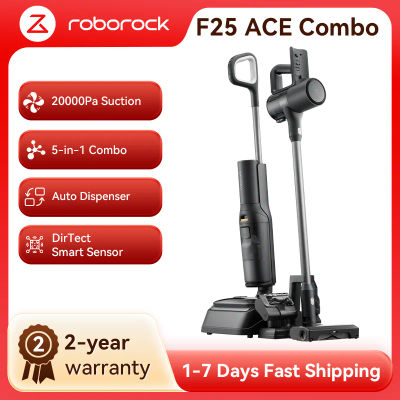 Aspiradora en seco y húmedo roborock F25 ACE Combo, aspiradora inalámbrica 5 en 1 multisuperficie, aspiración de 20 000 Pa, eliminación de Suciedad Tanto Seca como húmeda, autolimpieza y Secado