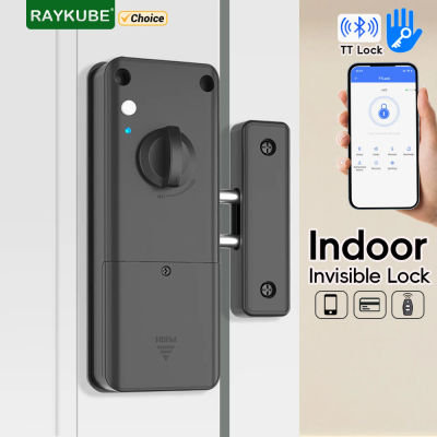 RAYKUBE RX02 TT Lock Bluetooth cerradura inteligente Invisible para interiores con tarjeta IC/aplicación de bloqueo TT/control remoto desbloqueo sin perforación