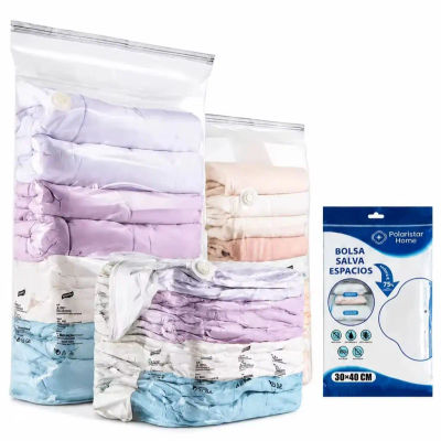 Polaristar-Juego de 12 bolsas de vacío transparentes, varios tamaños disponibles, bolsas de compresión para ropa y edredones, cierre hermético, reutilizables, ideales para mantas, almohadas, ropa y