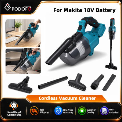 Aspiradora inalámbrica Podofo, aspiradora de mano portátil multifunción para polvo y alfombras, compatible con batería de 18v con filtro HEPA y 4 boquillas múltiples.