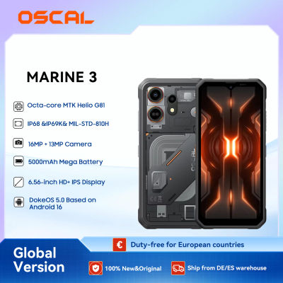 Teléfono Inteligente OSCAL MARINE 3, Pantalla HD de 6.56' y 90Hz, MediaTek Helio G81, Cámara de 13MP+16MP, 5000mAh con 18W, Teléfono Móvil Android 16