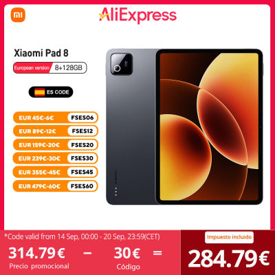 Xiaomi Pad 8 Tableta 128GB/256GB, Pantalla 11,2" 3,2K 144Hz, Snapdragon 8s Gen 4, Cámara 13MP, 9200 mAh, Dolby Atmos, Wi-Fi 7, Sin Cargador