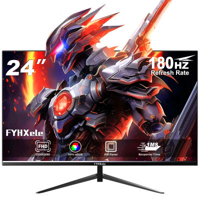 FYHXele Monitor para juegos de 24 pulgadas, 180Hz, pantalla de ordenador 1K FHD, tiempo de respuesta de 1ms, pantalla LCD para el cuidado de los ojos, compatible con HDR G-Sync VESA